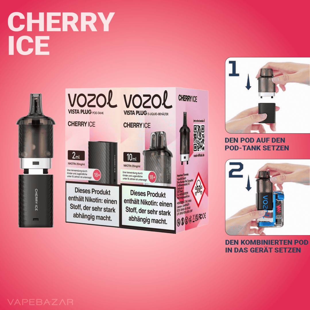 Vozol Vista Plug – Cherry Ice Starter Kit – Bild 3